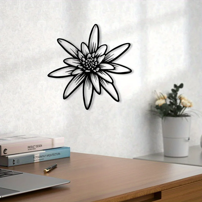 1 Stück Edelweiß Metall-Wandkunst Florale Heim- und Schlafzimmerdekoration Eisen-Wandschild