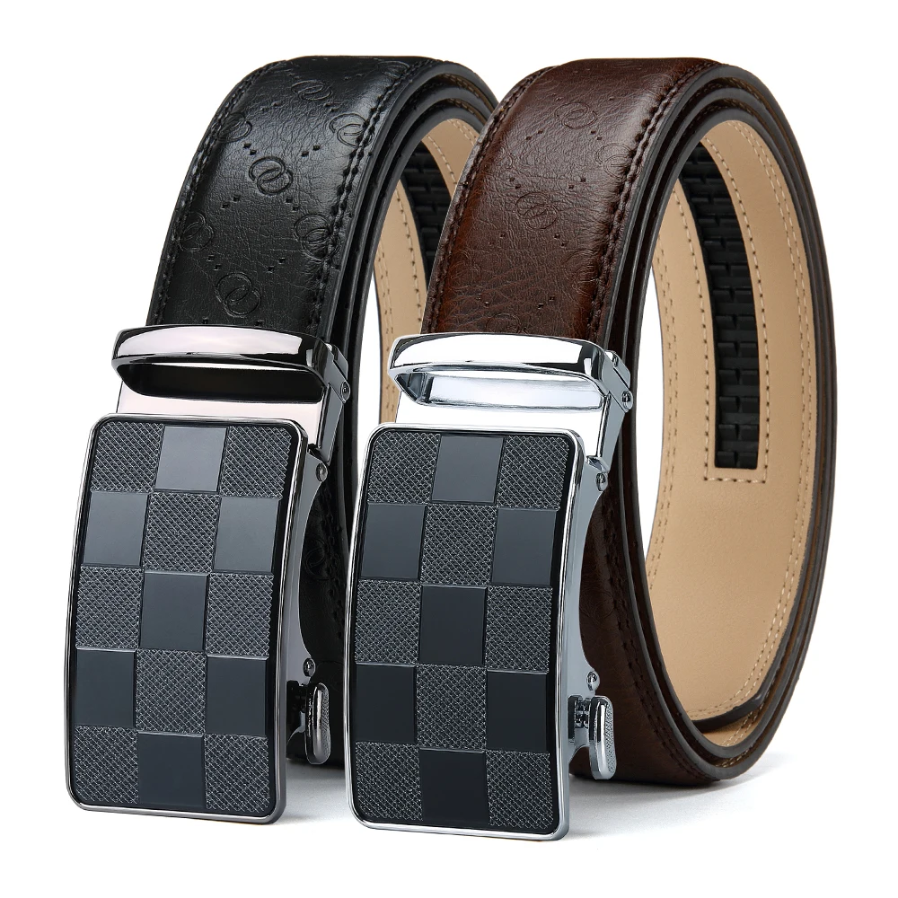 High Quality 3.9cm Wide Luxury Men's Buckle Belt Cowhide Belt Without Automatic Buckle Luxury Brand Men's Smooth Ratchet Belt