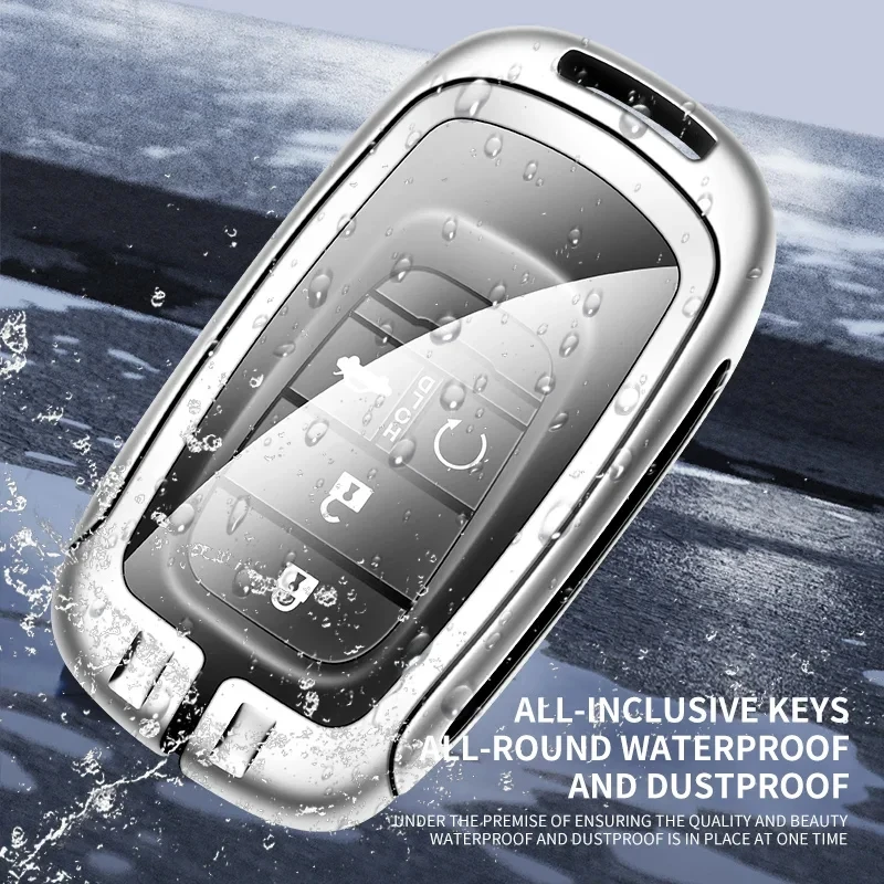 Zinc Alloy Leather Car Key Case Cover Shell Fob Holder for Honda CRV Custom Logo Smart Control Protected Key Bag Auto Keychain view 5