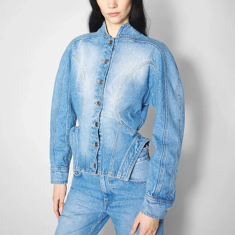 

Korean Women's High-End Stylish Denim Jacket Coat Autumn Fashion Trendy Garment for Ladies
