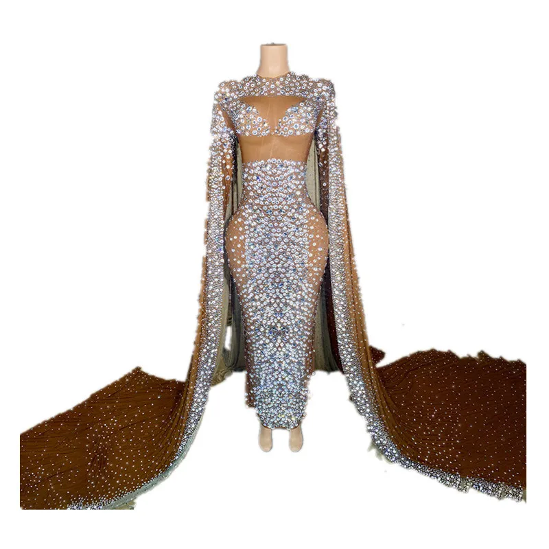 ชุดราตรีหรูหราสไตล์ดูไบ แขนยาว ประดับคริสตัลและลูกปัด เหมาะสำหรับงานปาร์ตี้ งานพรอม งานแต่งงาน และงานราตรีสำหรับผู้หญิง