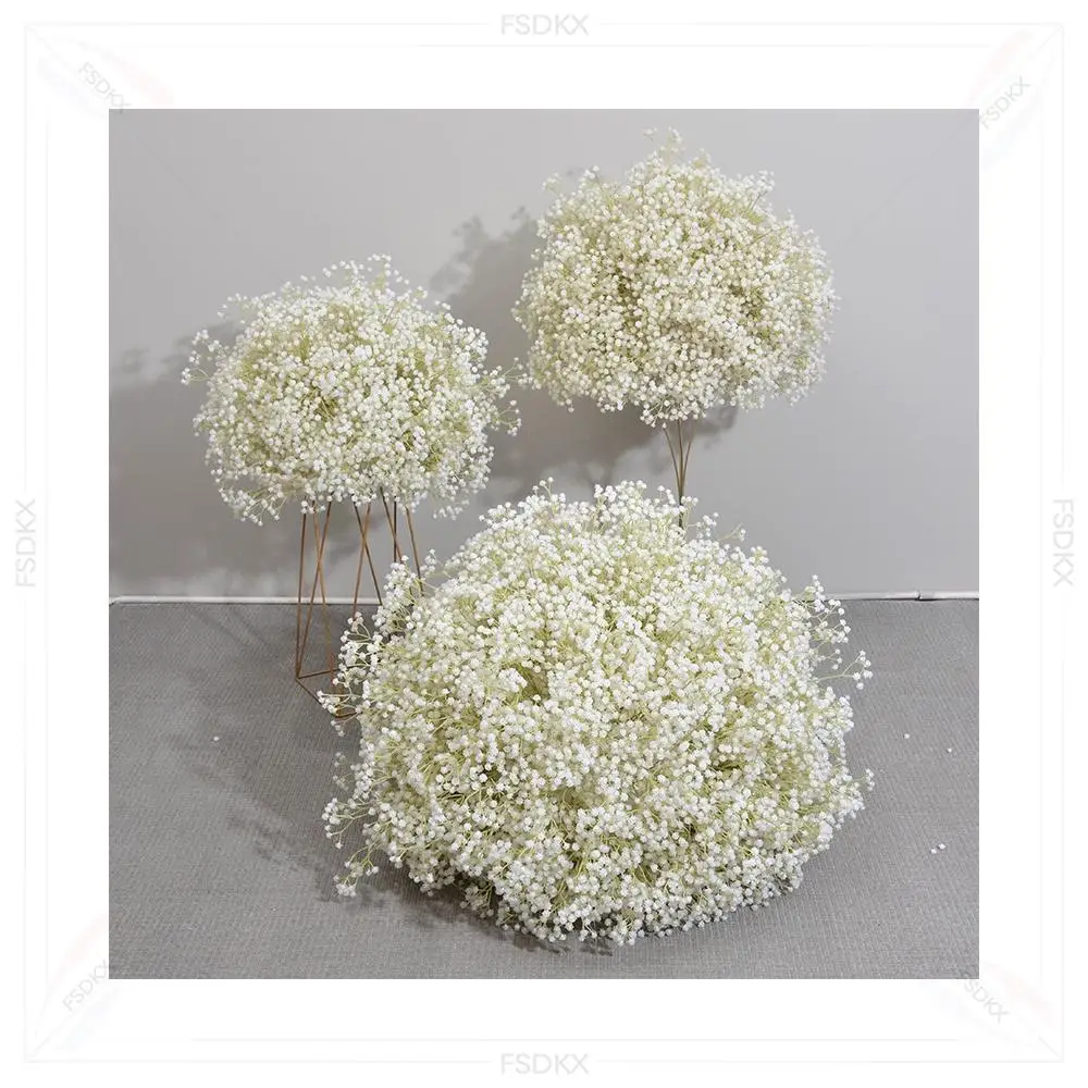

New Arrival Touch Ring Flower Ball Wedding Decoration Table Centerpieces Silk Baby Breath Flower Balls