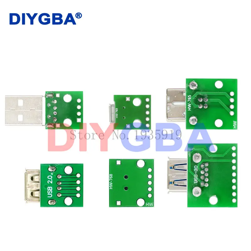 Micro Mini USB USB A maschio USB 2.0 3.0 A femmina USB B connettore interfaccia A 2.54mm DIP PCB Converter Adapter Breakout Board