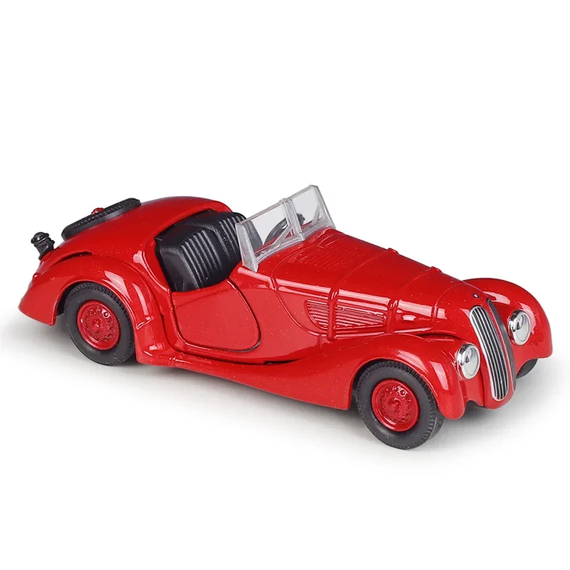 WELLY-BMW 328 Carro de brinquedo conversível para meninos, Vintage Alloy Diecast, Pull Back Scale Model, Holiday Gifts, B922, 1:36