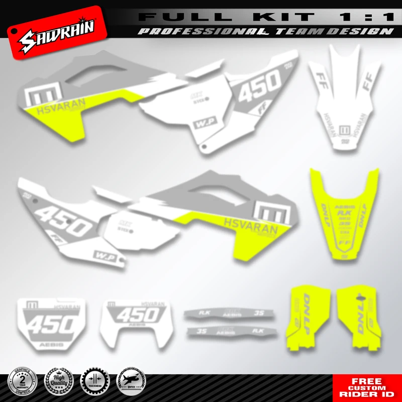 Sawrain Motorcycle Sticker Custom Number&Graphics&Backgrounds Decals Kit For Husqvarna FC 250 450 2023  Personality Decoration