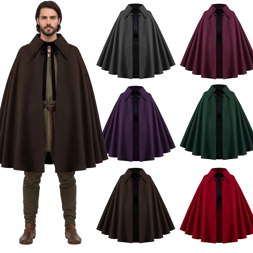 

Medieval Cape Vintage Short Cape Gothic Cosplay Costume Set Jacket Renaissance Halloween Party and Masquerade Costume Coat