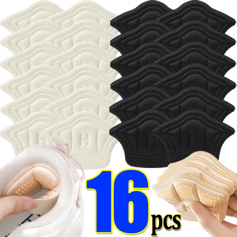 16pcs Soft Sport Shoes Heel Pads Sneaker Heel Sticker Adjustable Size Antiwear Feet Pad Cushion Heel Protector Heel Back Sticker