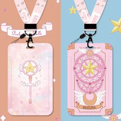 Anime Sakura Card Captor Card Case Keychain, Keyring Lanyard, Cute Fun, ID Card Pass Danemark ge, Phone Holder, Cosplay Props Gift, Lady