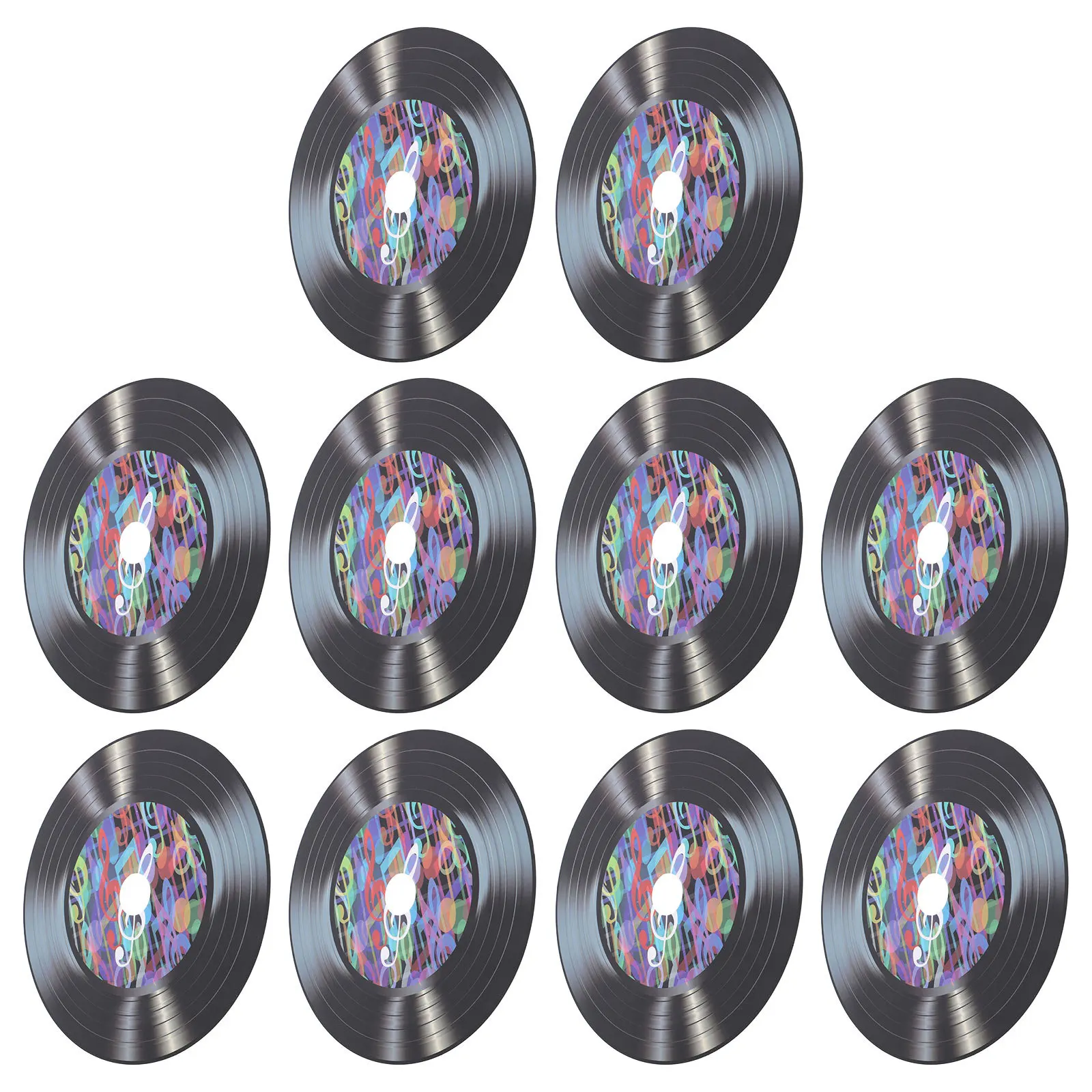 1 مجموعة 1 مجموعة الرجعية مسجل فينيل ديكور للجدار الموسيقى الطرف الديكور سجلات وهمية الزينة الداخلية روك موضوع جدار الفن الطلاء