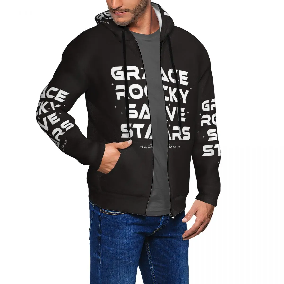 Movie Project Hail Mary Zipper Hoodie Hip Hop Pullover Autumn Winter Men Women Sweatshirts Long Sleeve Tops