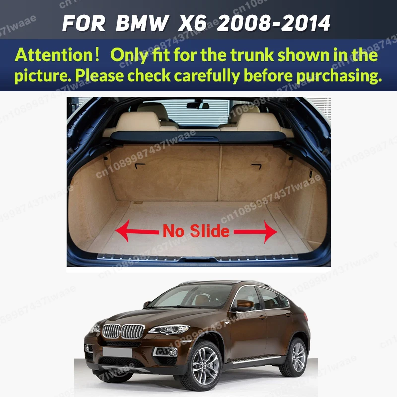 Auto Full Coverage Trunk Mat For BMW X6 2008-2014 13 12 11 10 09 Car Boot Cover Pad Cargo Liner Interior Protector Accessories