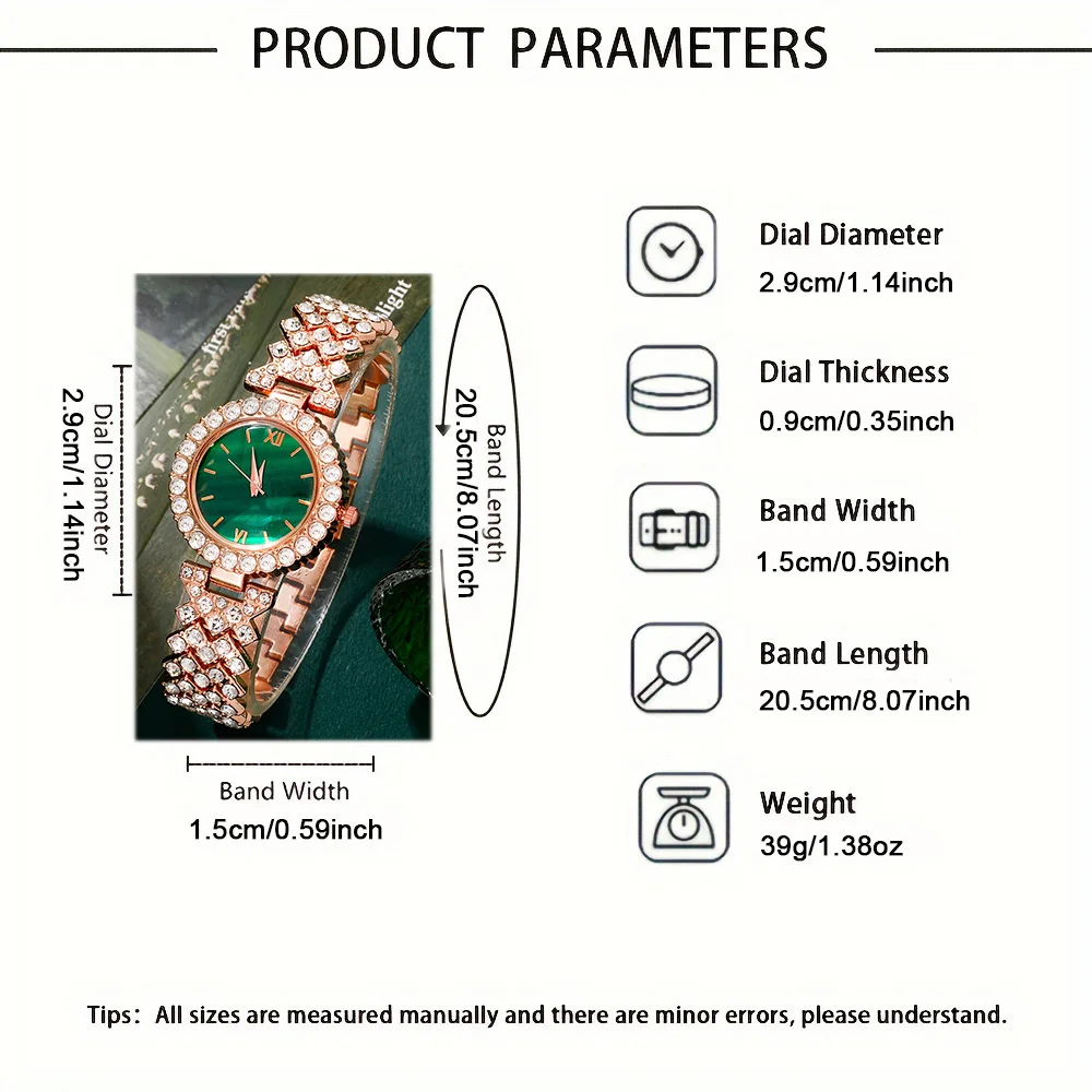 6Pcs  Quartz Watch & Jewelry Set, Stylish Daily Wear Gift for Friends & Family