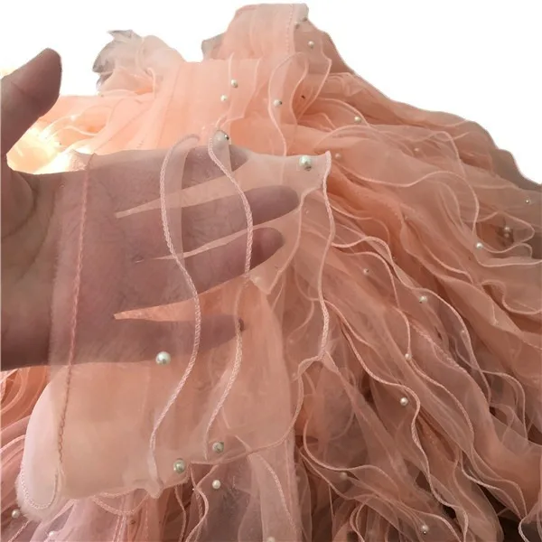 Wave Bead Bead Hedge Organza Multicolor Multi-layer Three-dimensional Dress Wedding Dress Lace Accessories