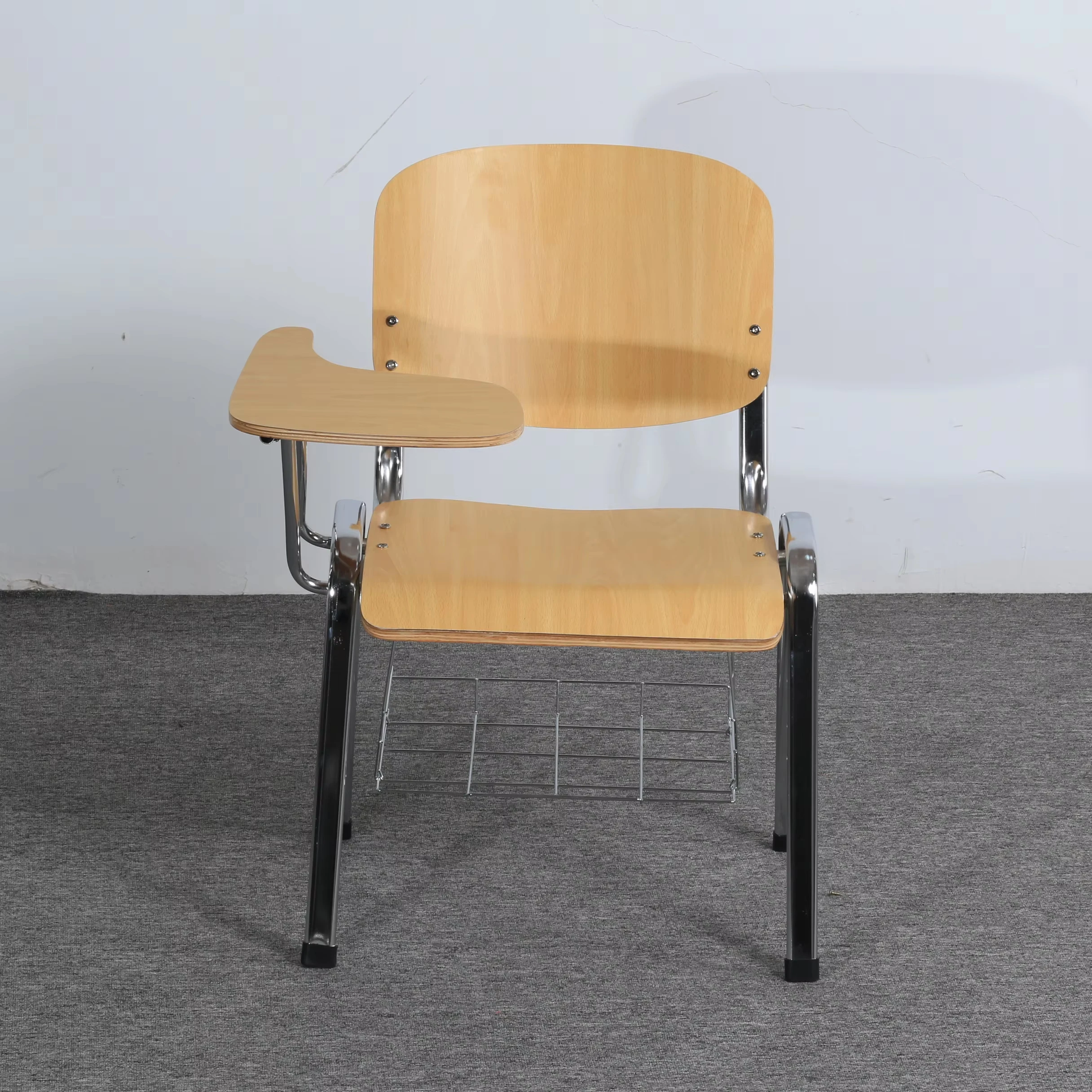 *#g forCustomized High Quality Student Folding Training Chair School Wooden Chair With Arm Writing Pad for Schools*
