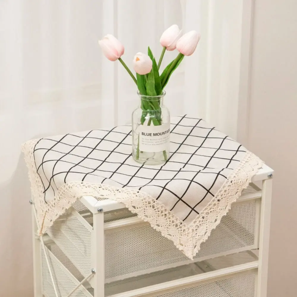 1Pcs 40x60cm Microwave Dust Cloth Small Size Dustproof Lace Tablecloth Square Anti-slip Fabric Table Cover