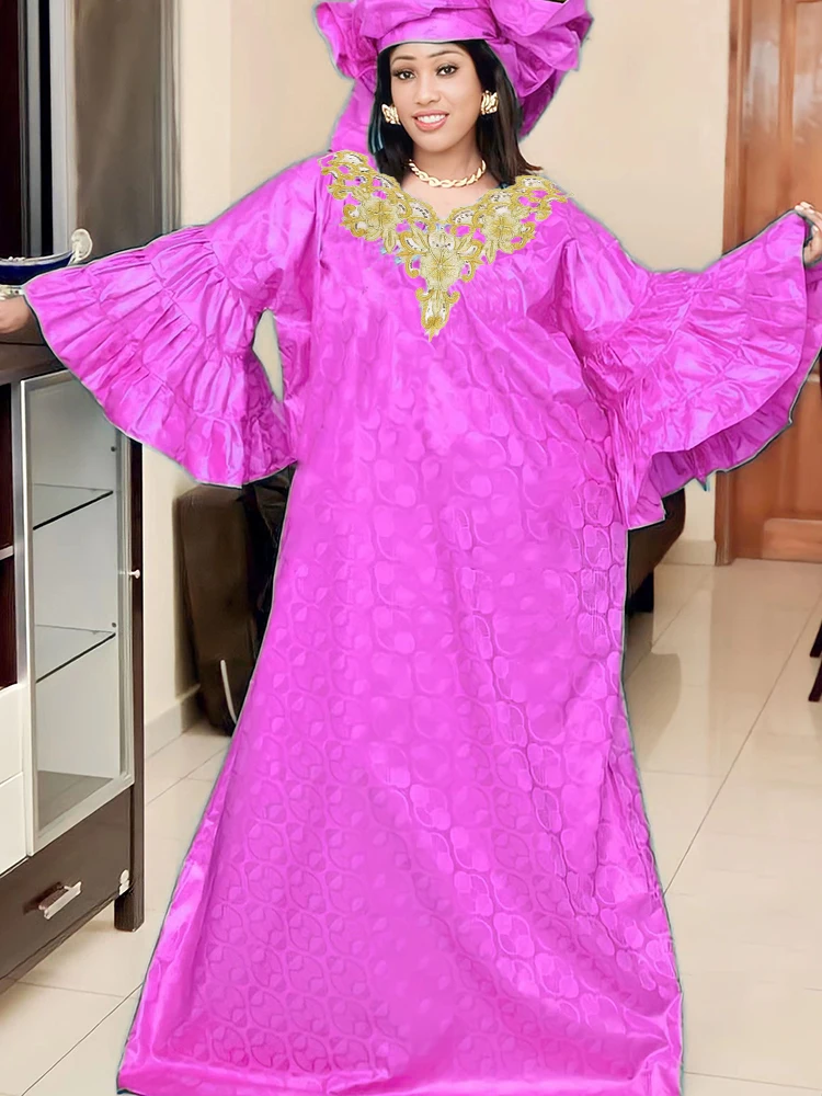 Bazin Riche-Robe de Mariée Traditionnelle à Manches sulf, Tenue de Bal, de ix, pour Femme