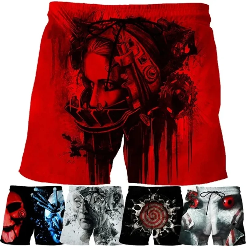 Horror Movie Saw 3d Printed Men\'s Hot Summer Beach Shorts Pants Swim Trunks Masculina Briefs Boys Cool Ice