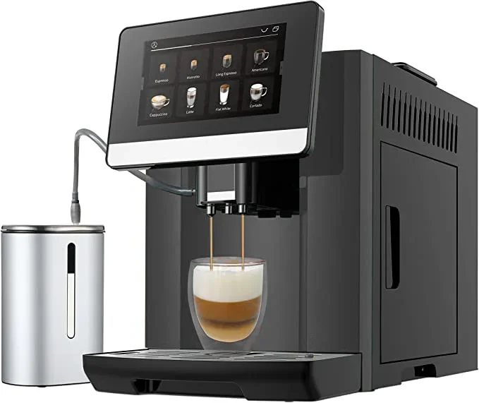 YUNYI-cafetera automática para uso comercial, máquina de café con pantalla táctil de 7 ", autolimpieza