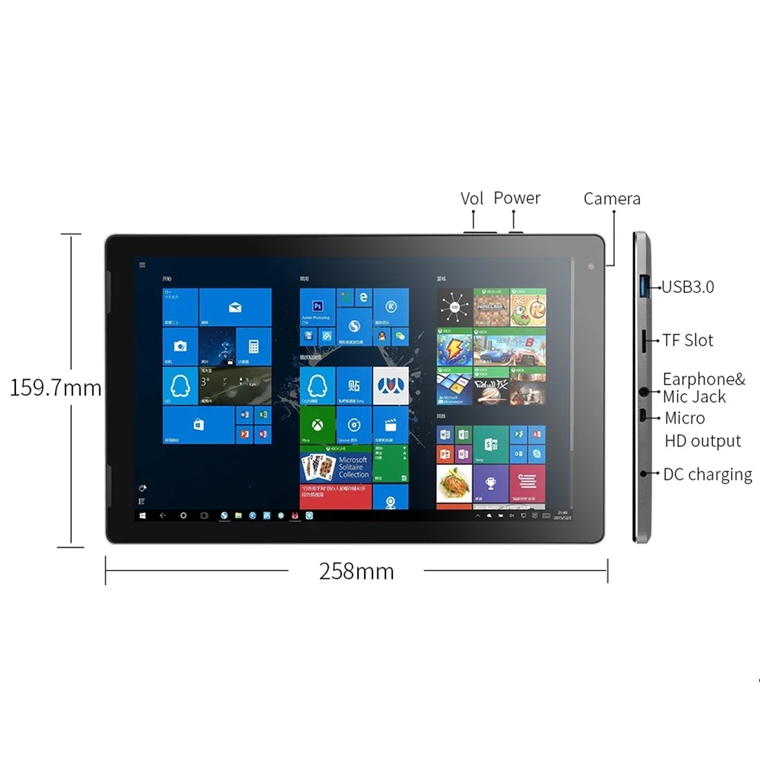 Imagem -05 - Ezpad em Tablet 101 Polegadas 4gb Ram 32gb 64gb Rom 64bit Windows 10 Z8350 1920x1200ips Núcleos 6500mah Porta Hdmi Usb 3.0