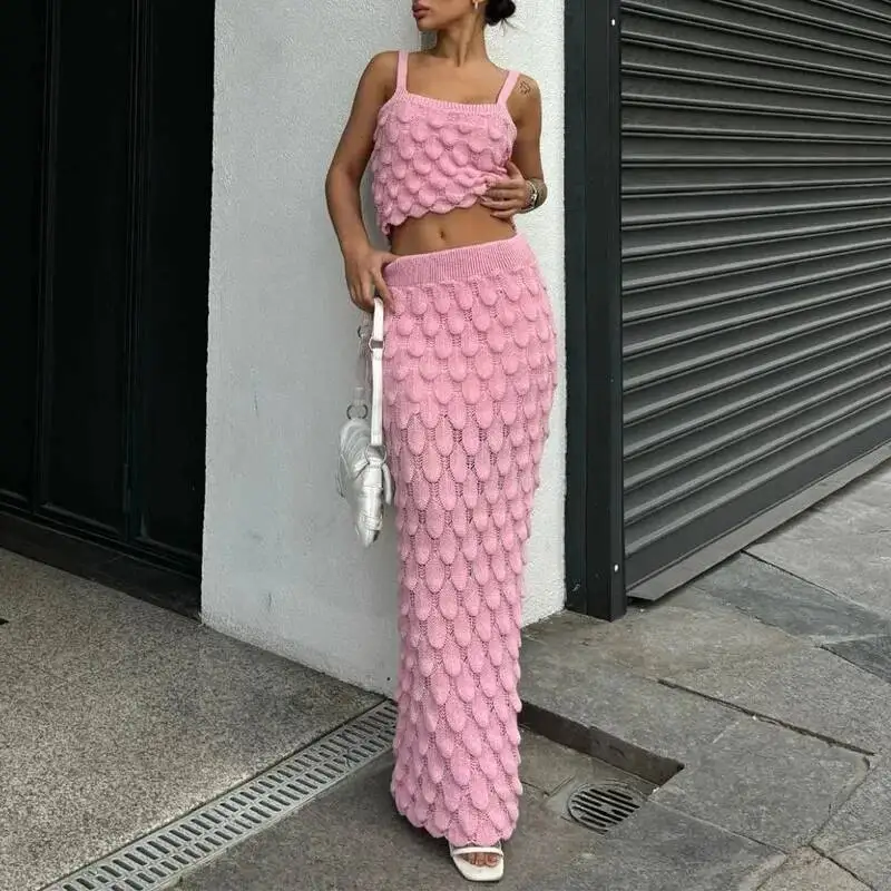 المرأة الأنيقة كل مطابقة سترة الصلبة PC وتتسابق أزياء الجاكار الجوف سليم الدعاوى مثير قبالة الكتف حبال تنورة طويلة مجموعة