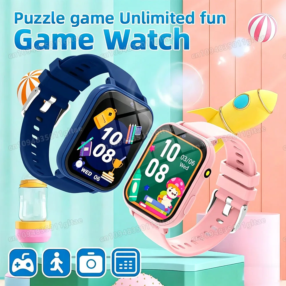 

Модные умные часы для детей с играми, HD-экраном, камерой, фонариком, монитором сна, будильником, подарок на день рождения или праздник для мальчиков и девочек HW12