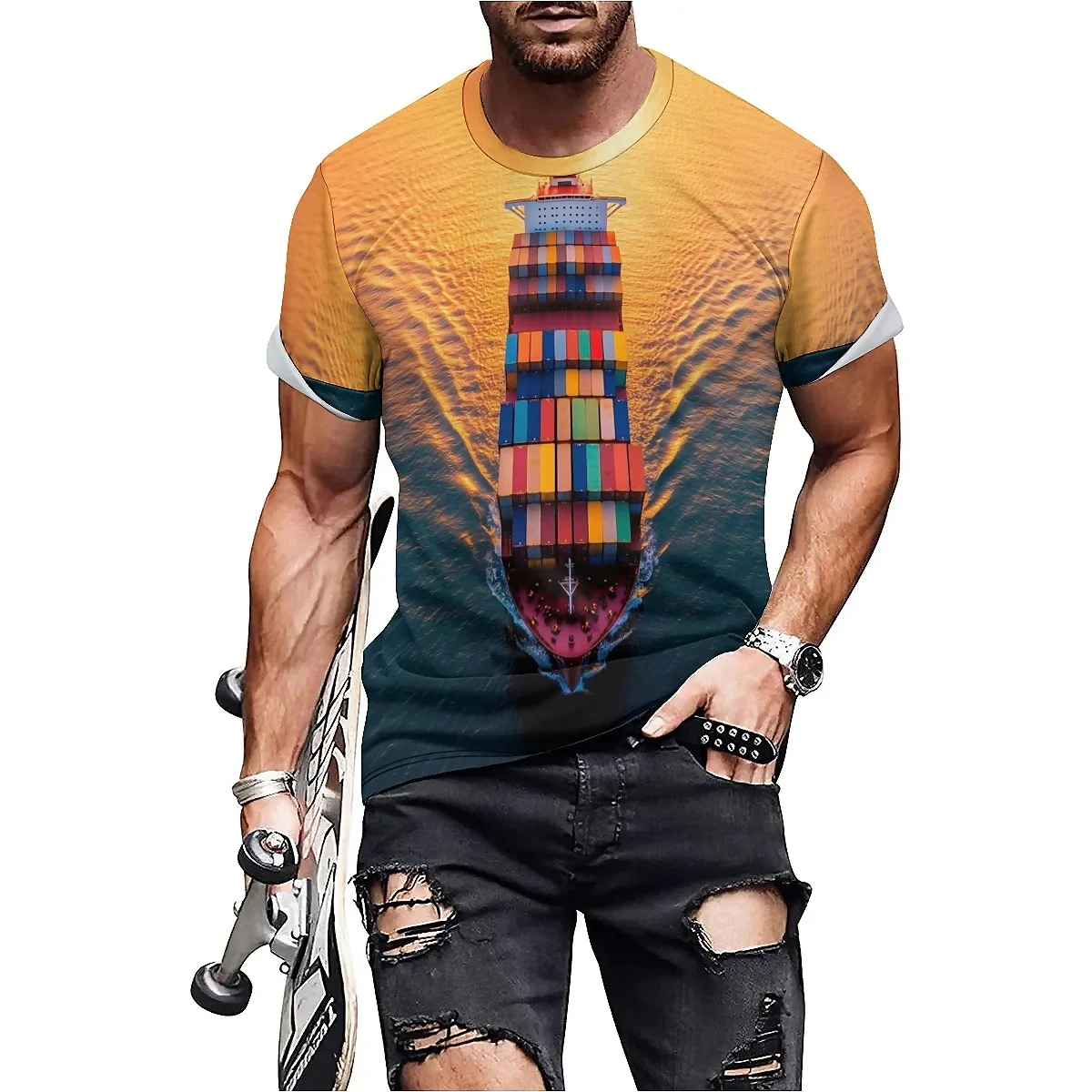 

2026 New Men's Vacation Travel 3D Printed Short-Sleeve T-Shirt - Festival Gift