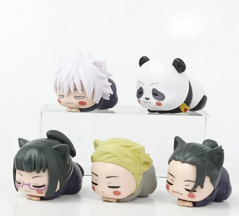

5pcs/set Anime Jujutsu Kaisen Characters Sleepping Version Panda Model Toys About 5 cm