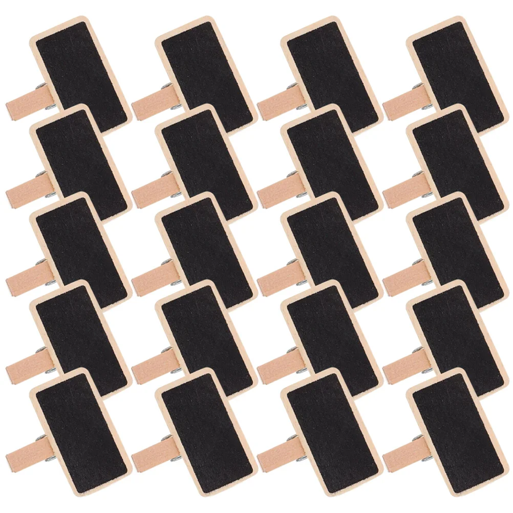 

50Pcs Small Chalkboard Sign Clips Mini Wooden Chalkboard Message Boards for Food Label Clamps Wooden Blackboard Clip