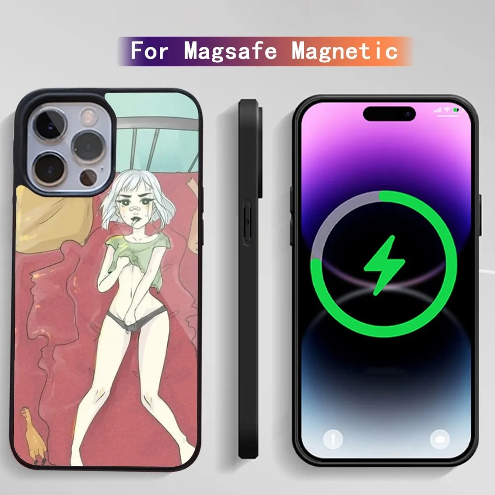 Poshlaya Molly Poshlaja Molli Phone Case For iPhone 15 14 13 12 11 Plus Pro Max Magsafe Magnetic Wireless Charging