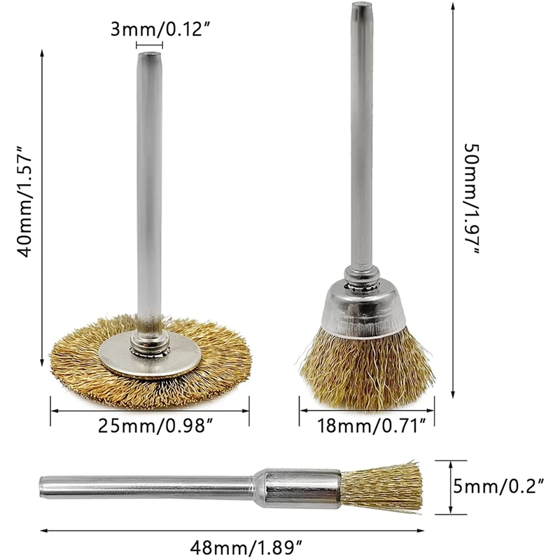 Wire Brush Set 36 Pieces/Set, Brass And Wire Brush Set, Rotating Tool Accessories For Polishing And Cleaning Tools