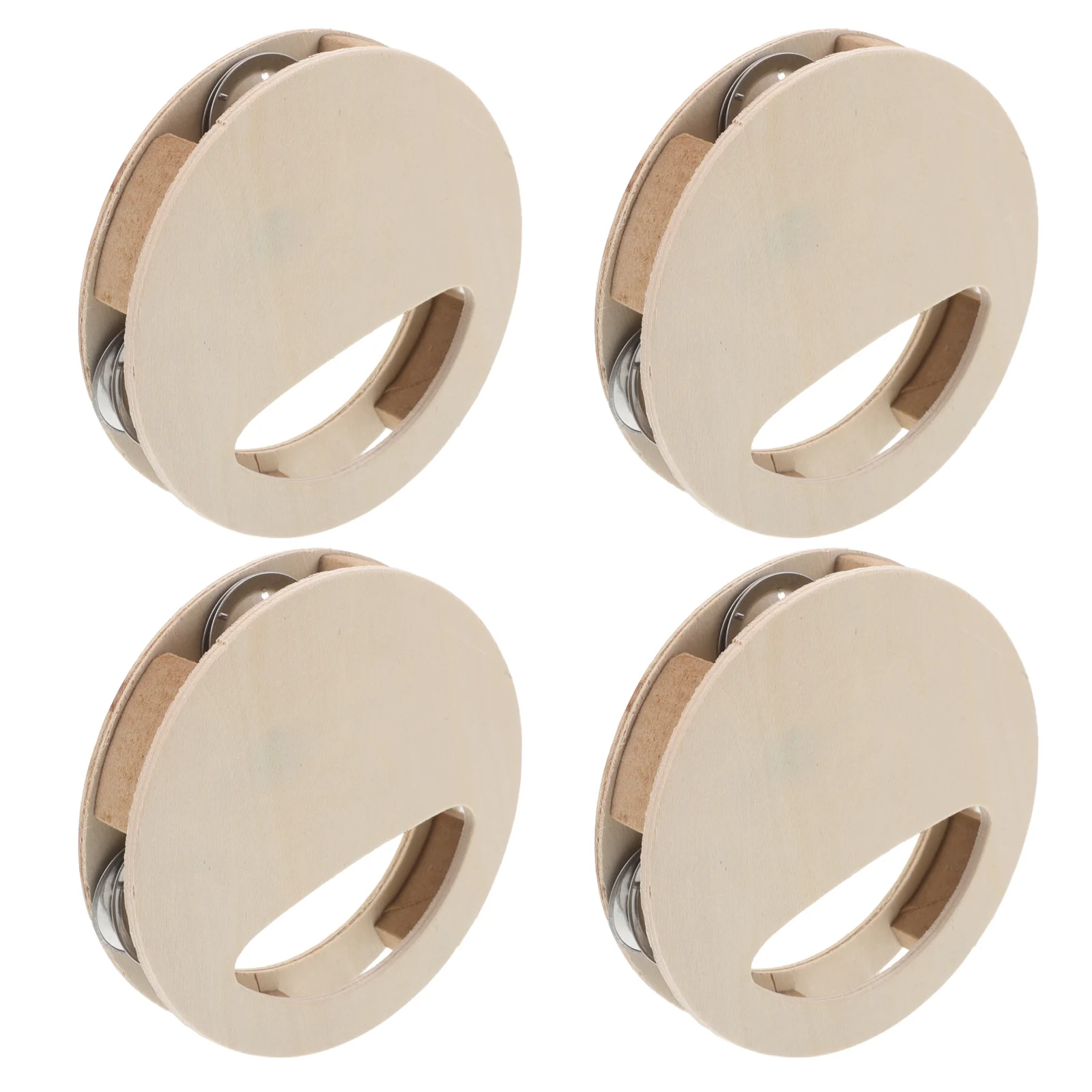 Kit de Tambor de Madeira DIY Não Pintado com 4 Peças para Crianças, Atividade Criativa de Artesanato, Desenvolvimento Sensorial Infantil, Instrumento Musical Manual