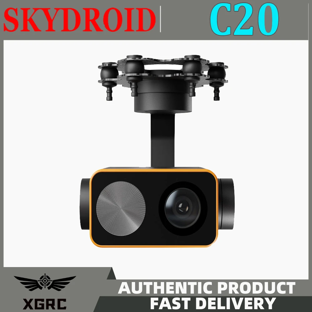 طائرة بدون طيار بجهاز تحكم عن بعد من Skydroid ، C20 ، 3 محاور ، رؤية ليلية ، كاميرا Gimbal ، تقريب بصري 22x ، H16 ، H30