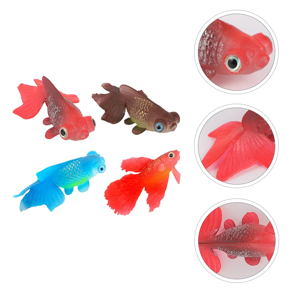 

4Pcs Aquarium Simulation Fish Decor Luminous Artificial Goldfish Ornament for Tank Decoration Glow After Lights Off Effect