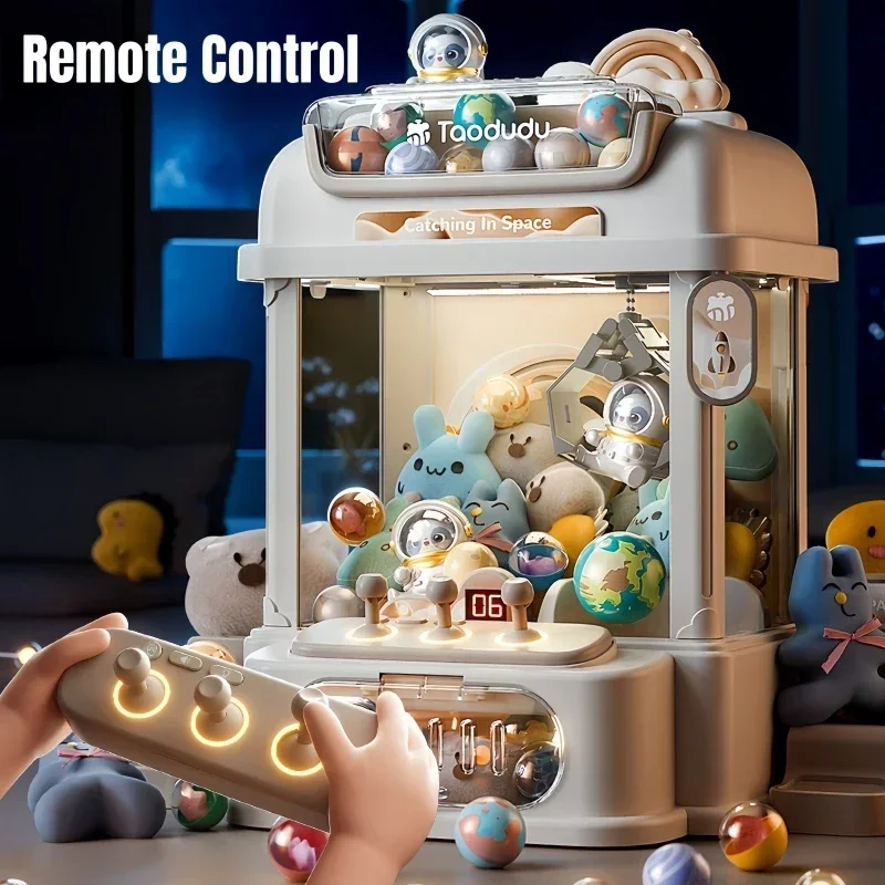 Мини-космическая машина с когтями, игрушки для детей, игровая игра с автоматическим управлением по монетам, сделай сам, витое яйцо, плюшевые призы, торговые кукольные машины, рождественский подарок