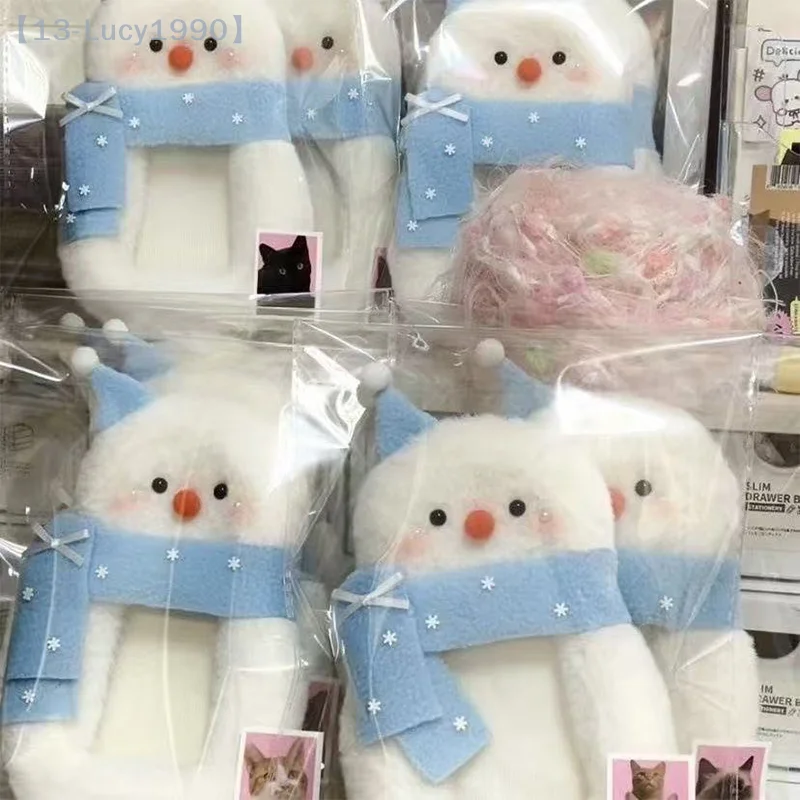 

Cute Snowman Plush Card Holder Plush Photocard Holder Cartoon Photo Card Holder ID Credit Band Card Protector