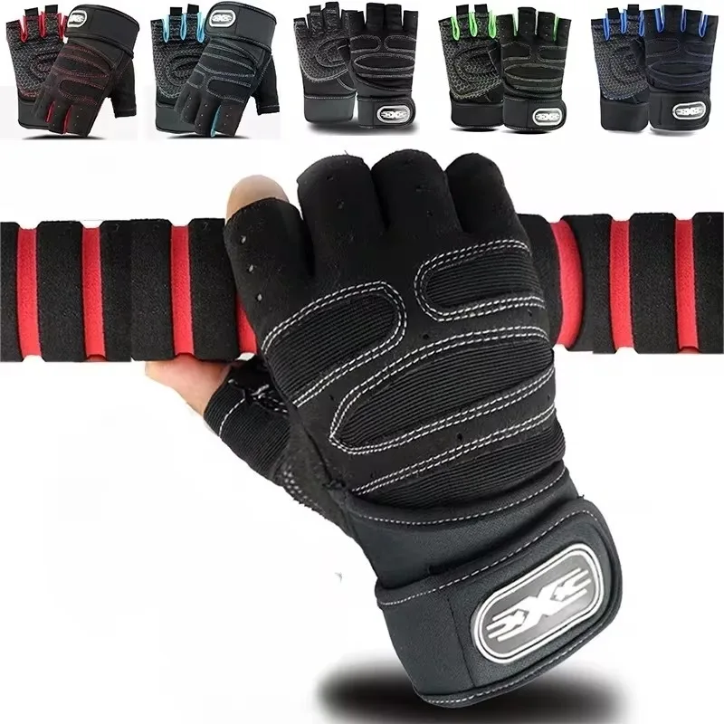 Boxing Gloves for Men Women Wrist Guard Outdoor Sports Fitness Gym Cycling Exercise Training Workout Long Wrist Fingerless Glove