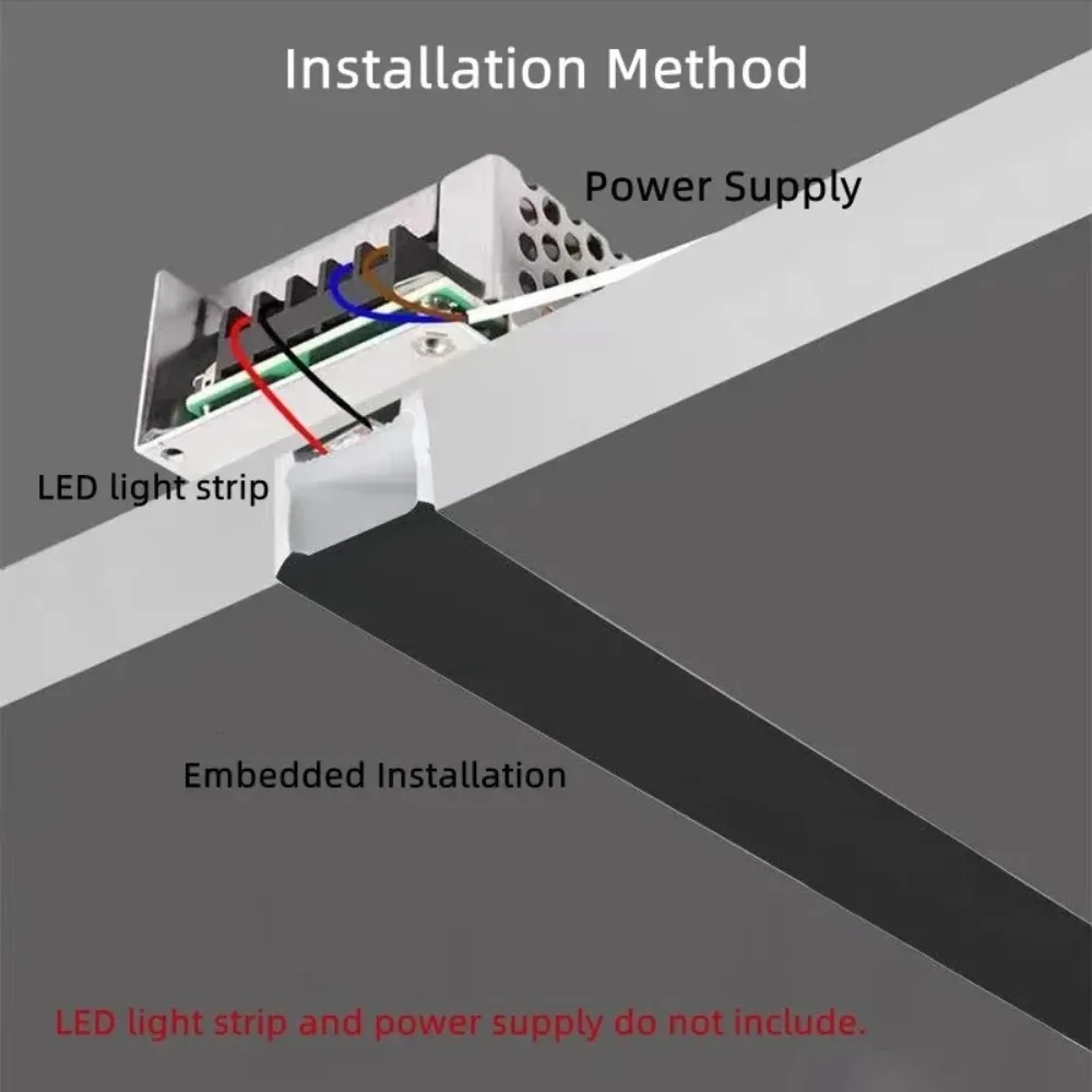1M-5M Embedded LED Neon Tube Black White Soft Recessed IP65Waterproof Silicone Channel For 5050 COB Flexible Ribbon Strip Light