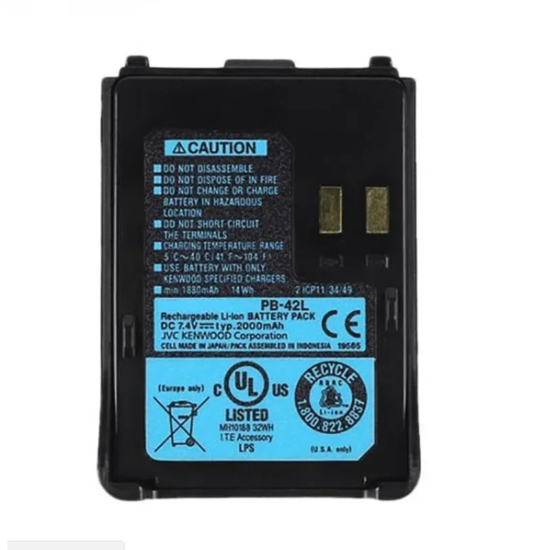 New 7.4V 2000mAh PB-42L Rechargeable Li-ion Battery PB42L for Kenwood Walkie Talkie TH-F6A TH-F6 TH-F7 TH-F7E TH-F7A Radio