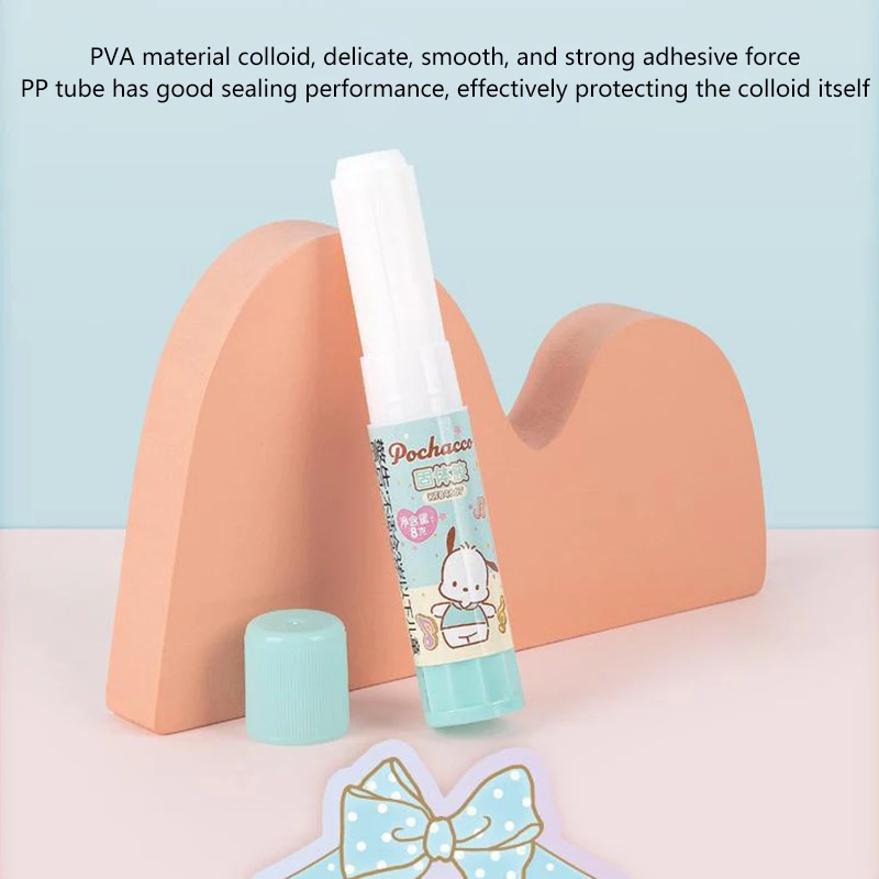 1pcs Glue Stick Kawaii Kuromi Cinnamoroll Cartoon Family Gao Yan Student PVA Handmade Diy Glue 8g Cartoon Cute Gift