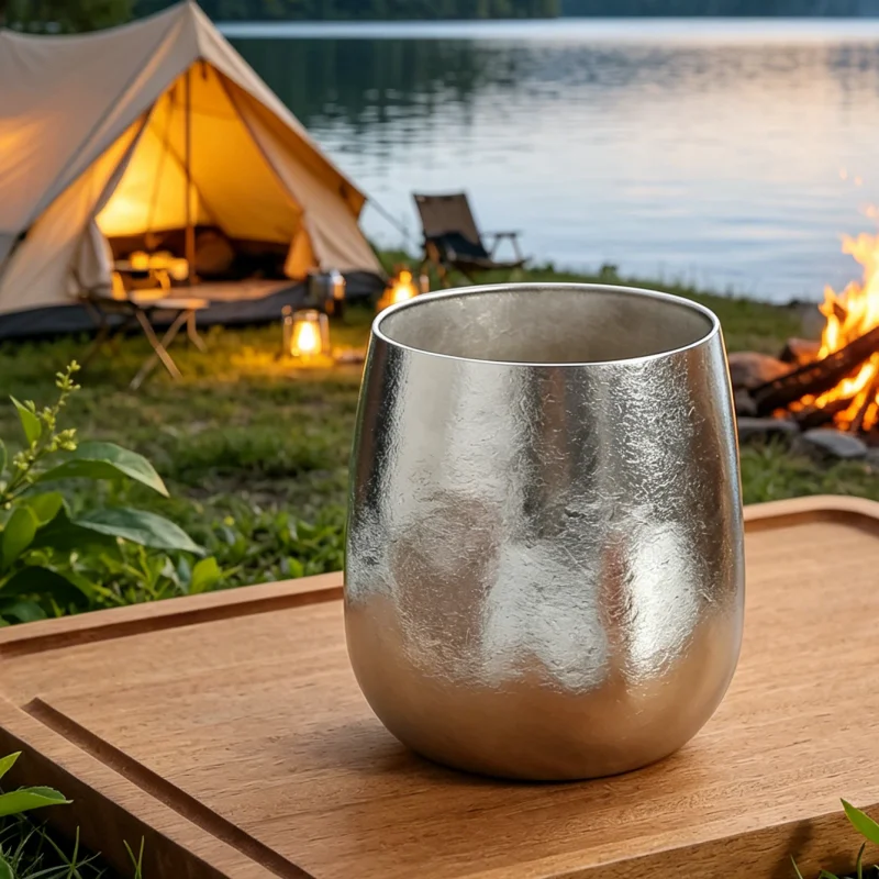 

Titanium Cup Insulated Double Wall Drink Cup Outdoor Cooking Camping Titanium Water Cup For Camping Hiking Cool Camping Gear