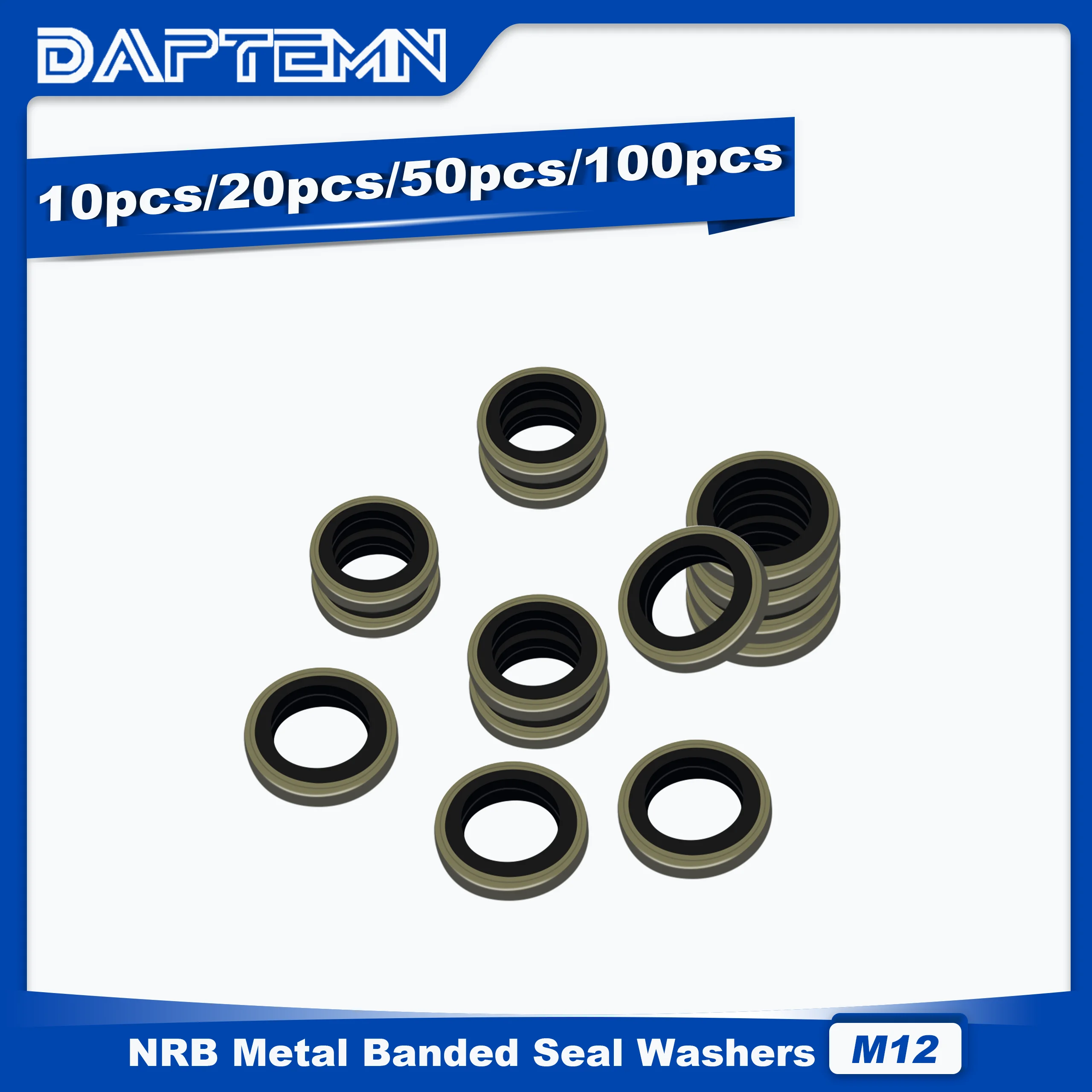 

Bonded Seal Washer, NBR Metric Metal Automotive Sealing Washers, M12 Self-Centred Sealing Rubber Gasket 10PCS 20PCS 50PCS 100PCS