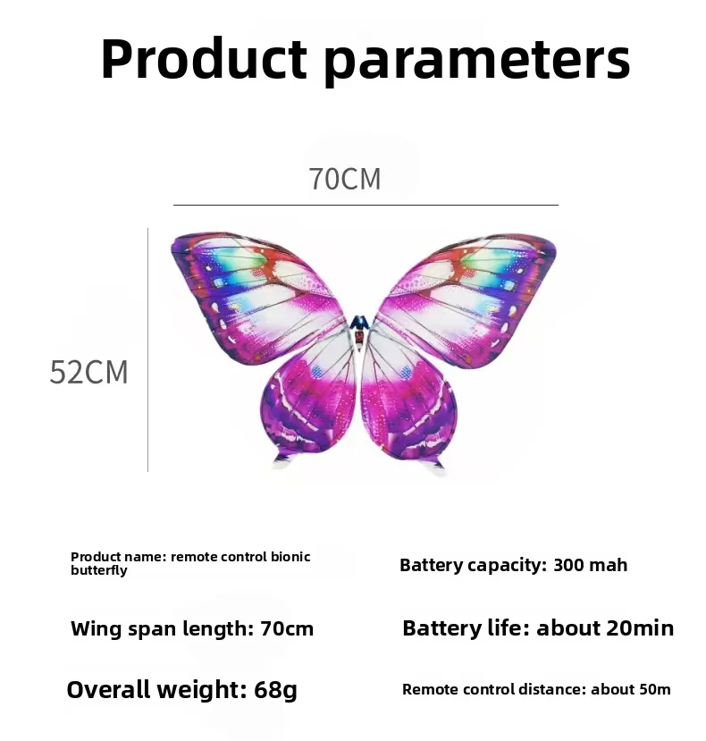 Bionic Remote Control Butterfly Toy Handmade Colorful Wings Gravity Sensing Realistic Flying Toy for Kids Gift Decor