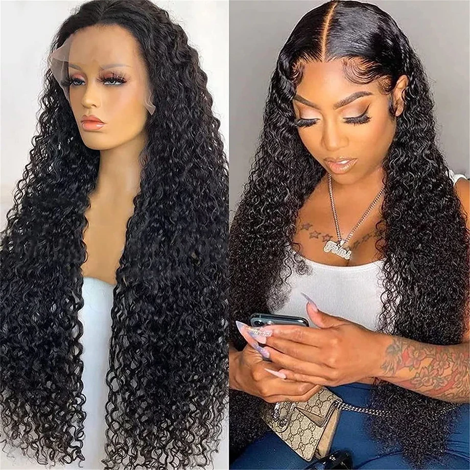 13x4 Curly Lace Front Human Hair Wigs For Women Kinky Curly Frontal Wig HD Lace Wigs Wet and Wavy 4x4 Closure Wigs On Sale