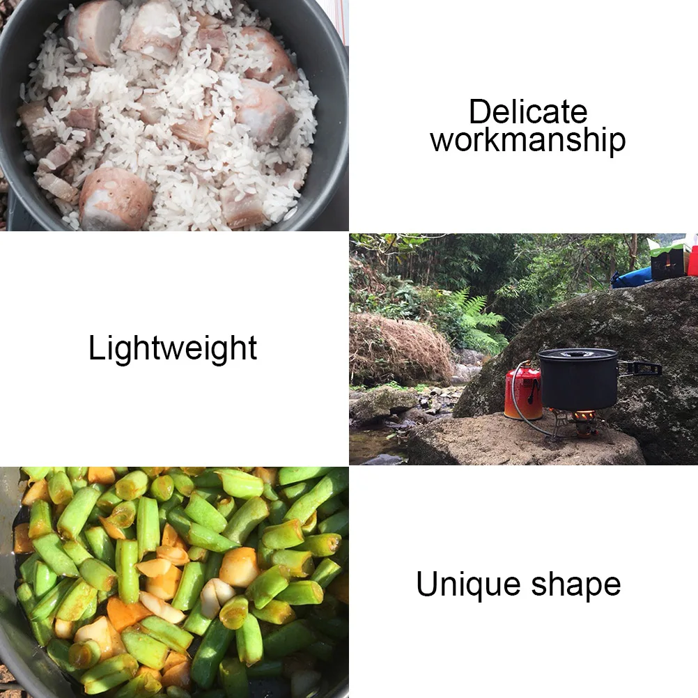 

1Pcs Non-Stick Camping Pot Foldable Cooking Bowl Heat Insulated Handle Lightweight Portable Mesh Pouch Outdoor Cooking Utensil