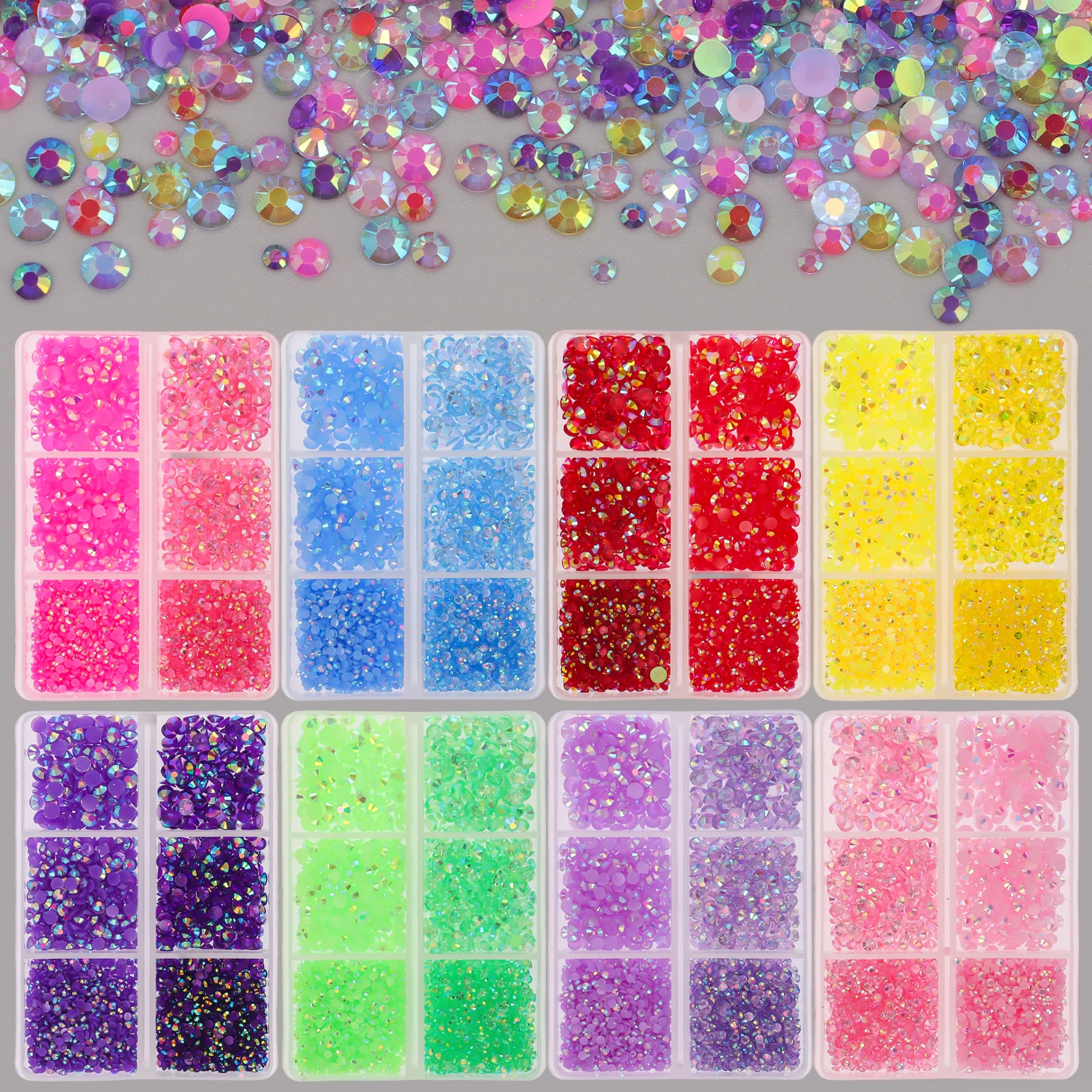 2/3/4mm mix size sparkling resin imitate diamond 2700pcs smooth back adhesive rhinestones nail art fabrics with diamond pen glue