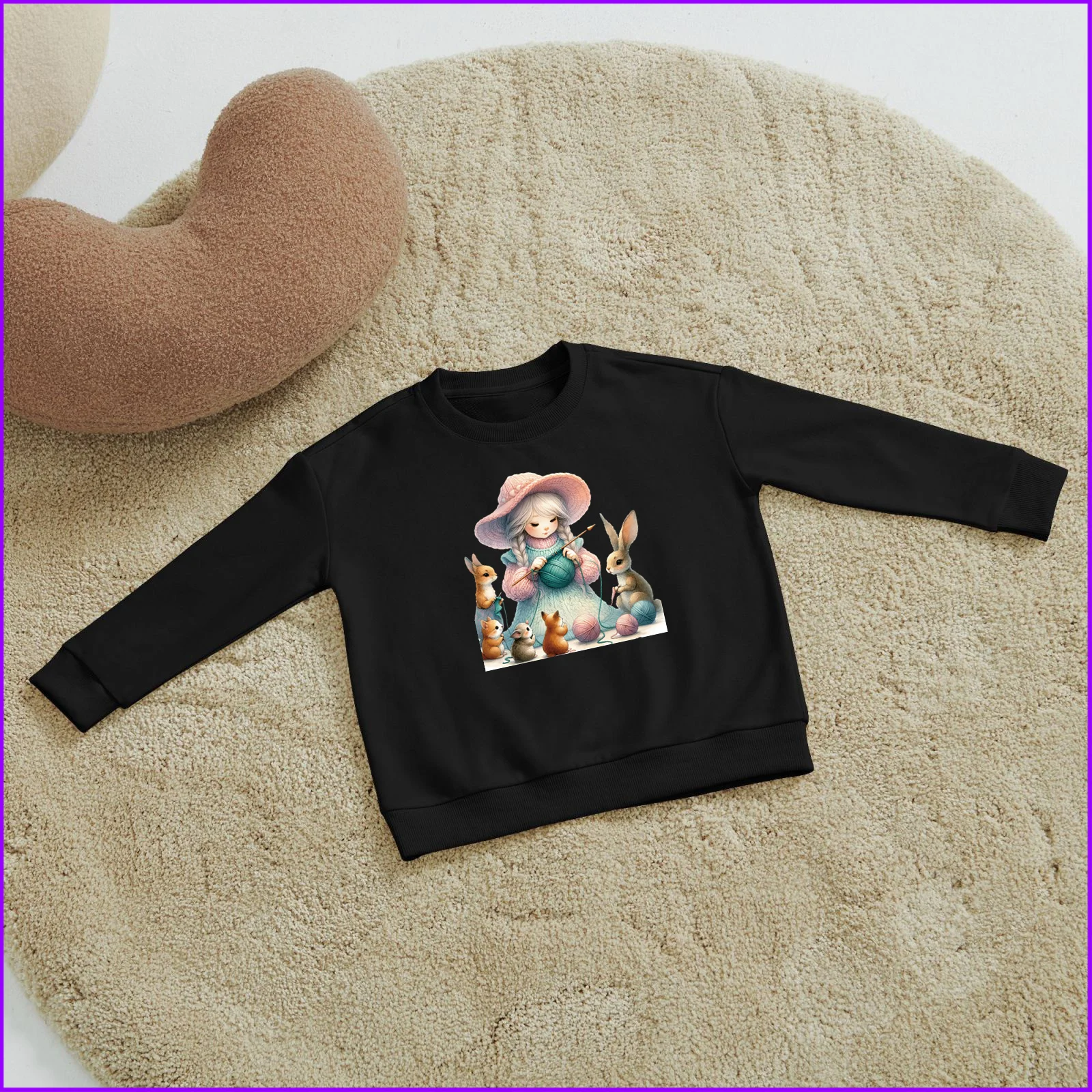 Cute Gnome Knitting Sja2412 Kids Boys Girls Hoodies Sweatshirts Wednesday Outerwear Sweaters Winter Teenagers Tweens Luxury Pink