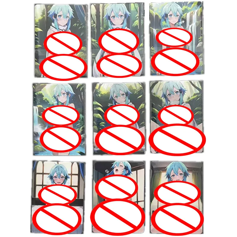 

9pcs/set Sexy Card Anime Sword Art Online Asada Shino Goddess ACG Nude Card 18+ Toy Gift Adult Comic Collection Card