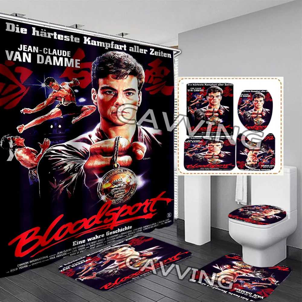Jean Claude Van Damme 3D Shower Curtain Waterproof Bathroom Curtain Anti-slip Bath Mat Set Toilet Rug Carpet Home Decor H01