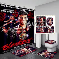 Jean Claude Van Damme 3D Shower Curtain Waterproof Bathroom Curtain Anti-slip Bath Mat Set Toilet Rug Carpet  Home Decor   H01