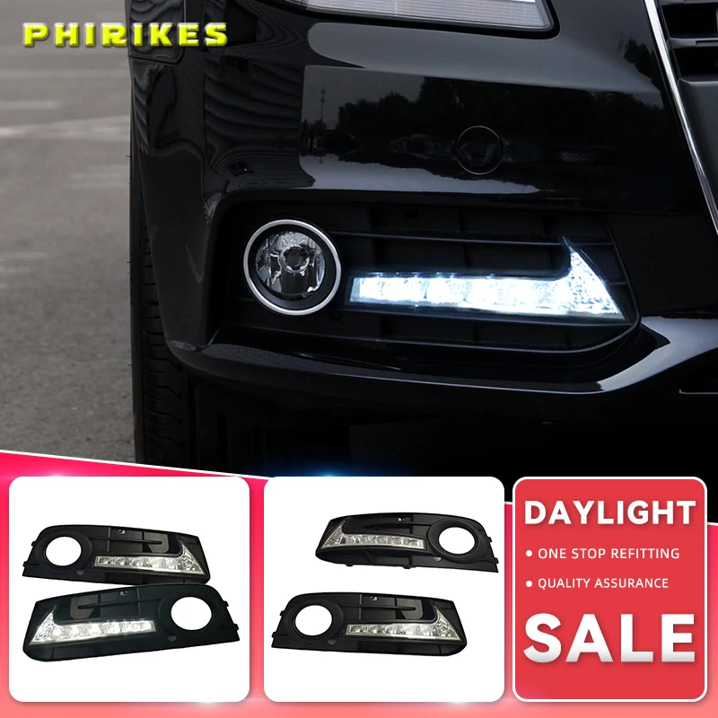 

1 Set For Audi A4 A4L B8 2009 2010 2011 2012 LED DRL Daytime Running Lights Daylight Fog Lamp cover hole